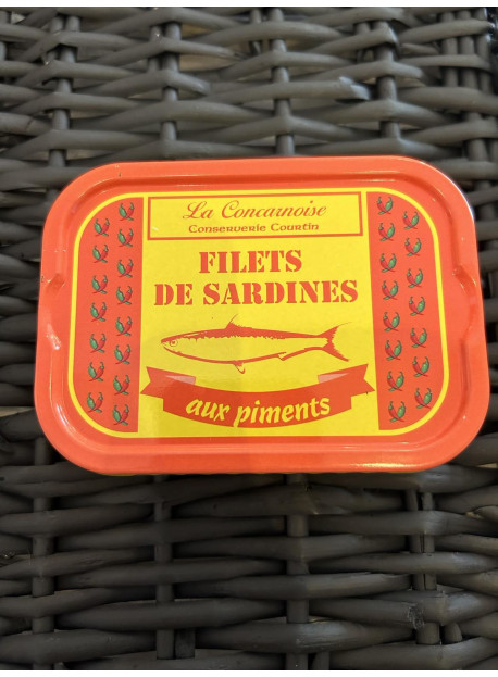 Filets de sardines huile d'olive piments