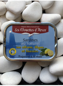 1/6 sardine naturel, citron, thym et laurier