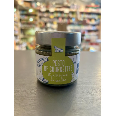 Pesto de courgettes & petits pois au basilic, 100g - LA PERLE DES DIEUX