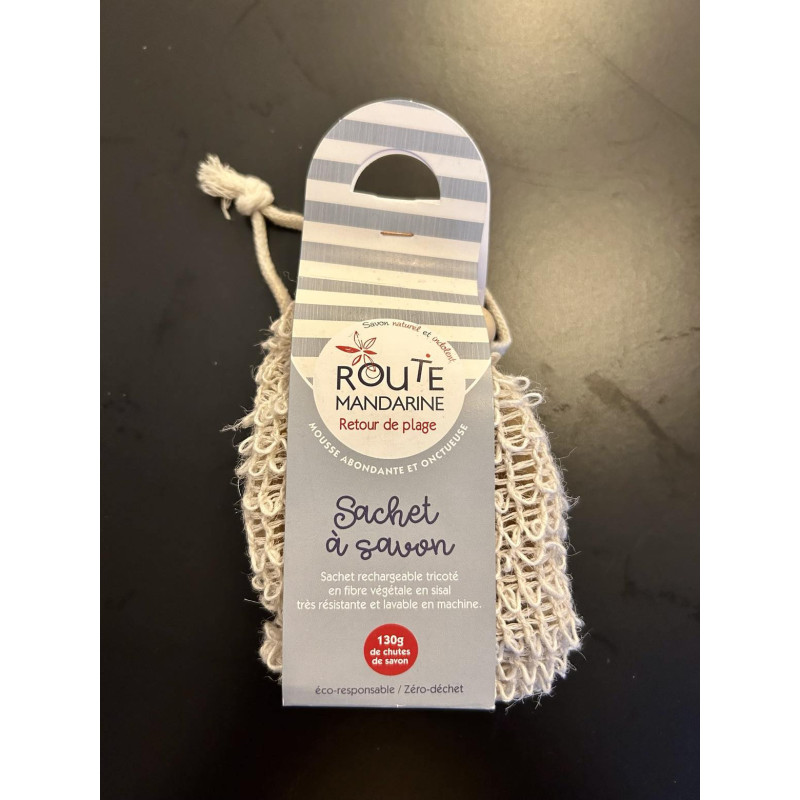 Sachet sisal de chutes de savon 130g - ROUTE MANDARINE