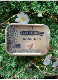 Sardines huile pépins de raison, homard et graines lin