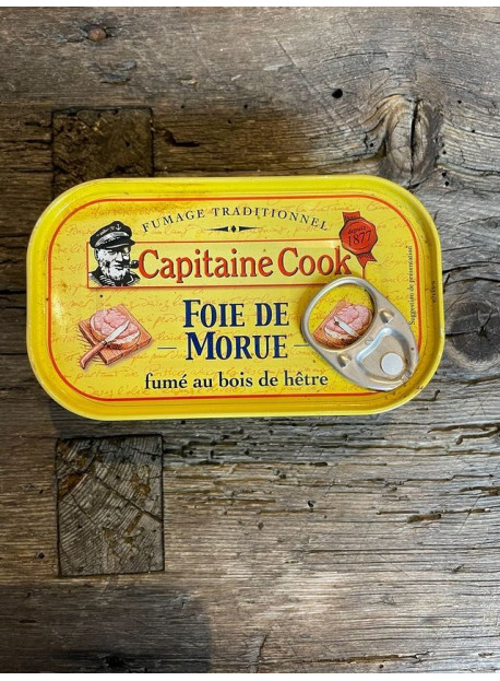 Capitaine Cook Foie de morue fumé au bois de hêtre